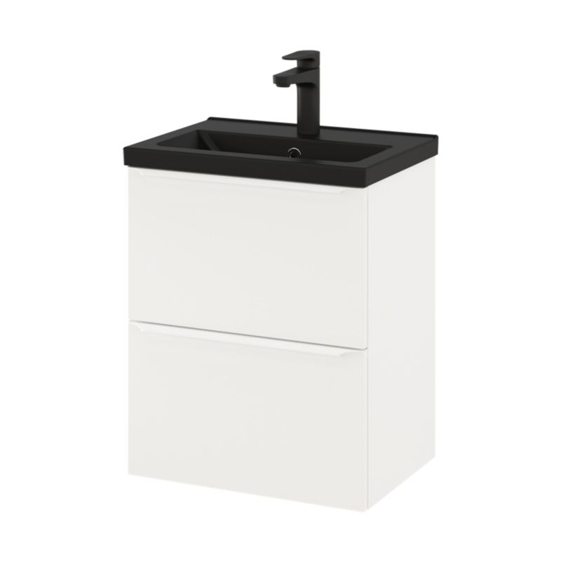 GoodHome Imandra Slim 50 cm væghængt skabsmodul til vask i mat hvid