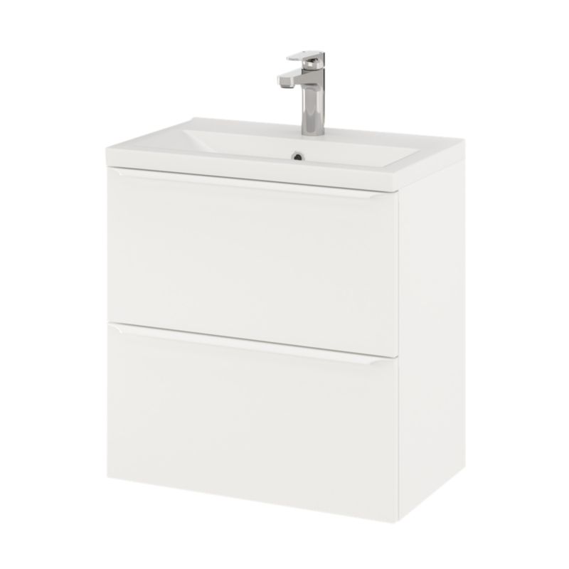 GoodHome Imandra Slim 60 cm væghængt skab til vask i mat hvid