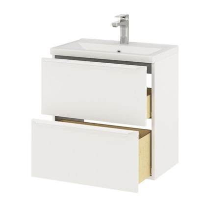 GoodHome Imandra Slim 60 cm væghængt skab til vask i mat hvid