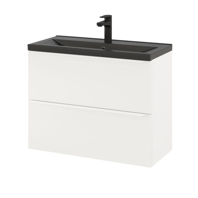 GoodHome Imandra Slim 80 cm væghængt underskab til vask i mat hvid