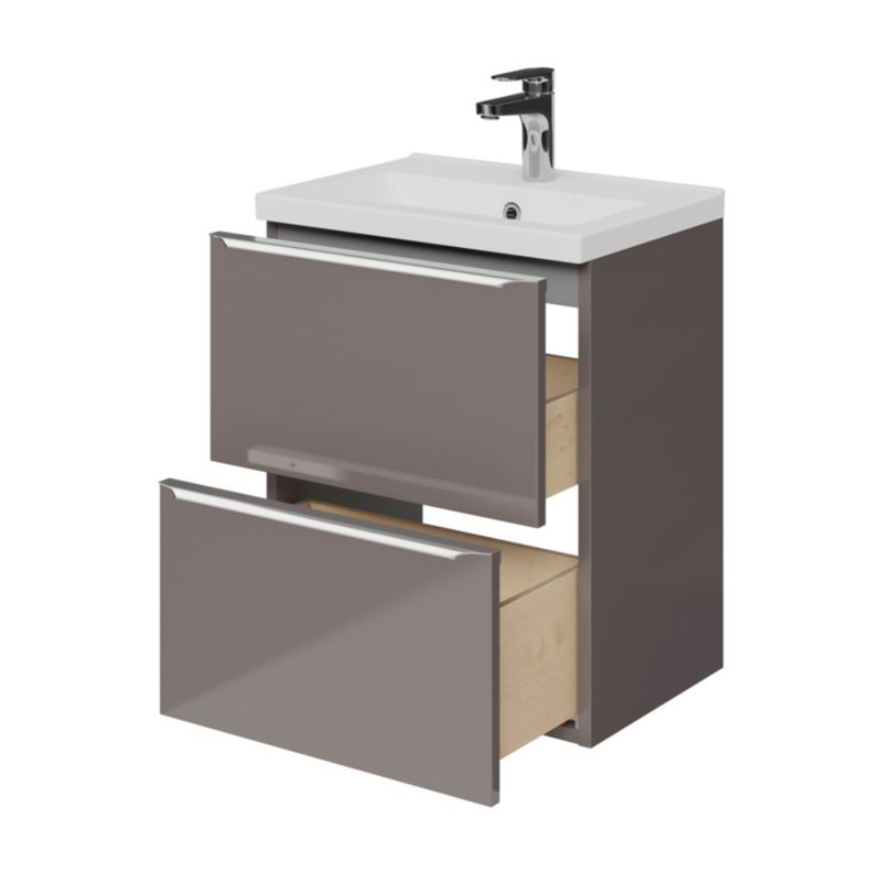GoodHome Imandra Slim væghængt vaskeskab 50 cm antracit