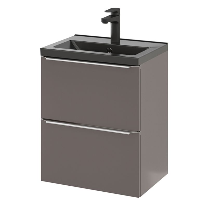 GoodHome Imandra Slim væghængt vaskeskab 50 cm antracit