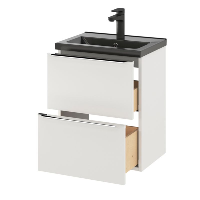 GoodHome Imandra Slim væghængt vaskeskab 50 cm hvid