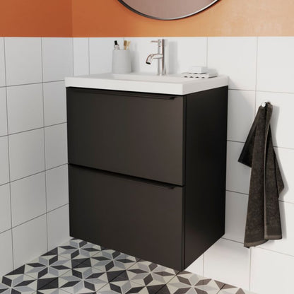 GoodHome Imandra Slim væghængt vaskeskab 50 cm mat sort