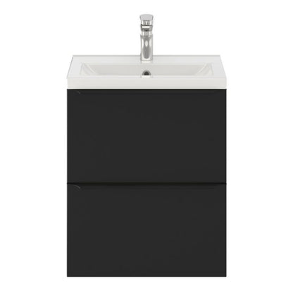 Hængeskab 50 cm Mat Sort 2 Skuffer