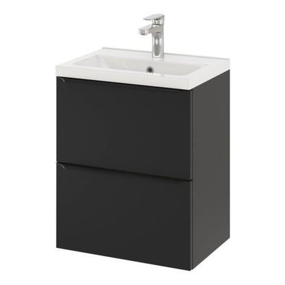 GoodHome Imandra Slim væghængt vaskeskab 50 cm mat sort