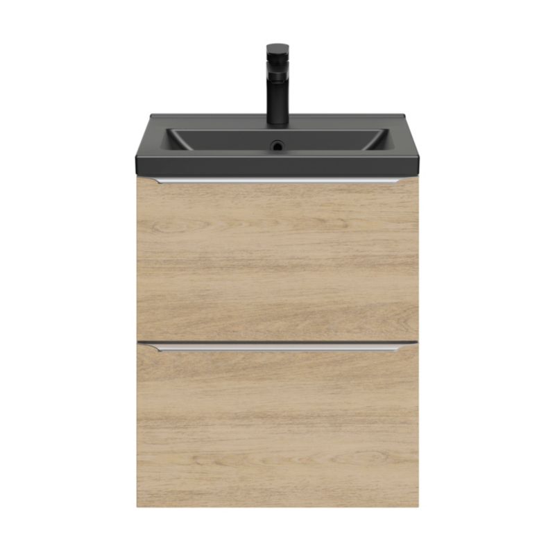 GoodHome Imandra Slim væghængt vaskeskab 50 cm i egetræ