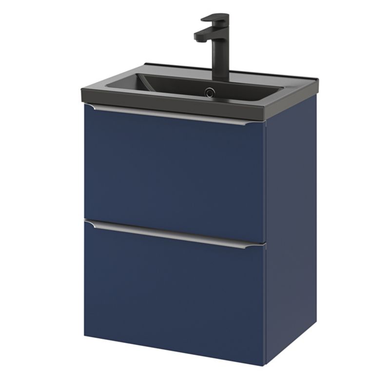 GoodHome Imandra Slim væghængt vaskeskab 50 cm mat granatblå