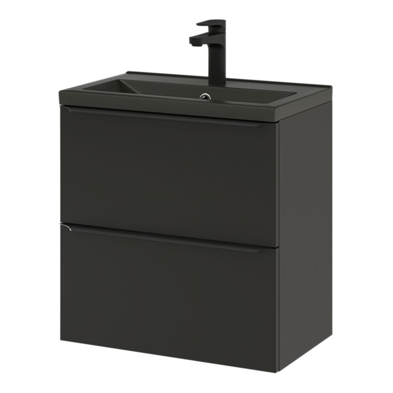GoodHome Imandra Slim væghængt vaskeskab 60 cm mat sort