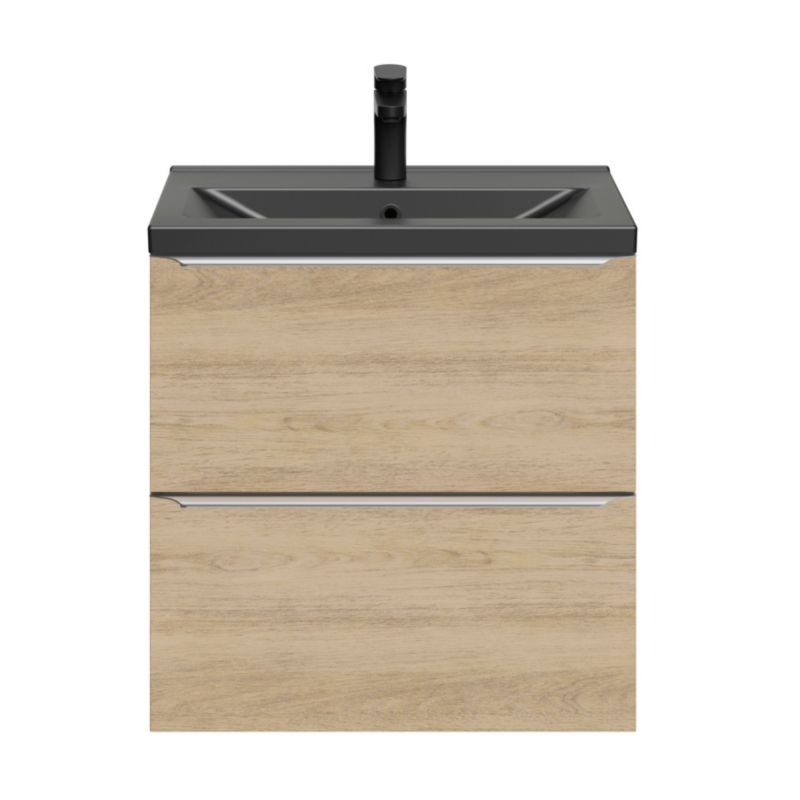GoodHome Imandra Slim væghængt vaskeskab 60 cm i egetræ
