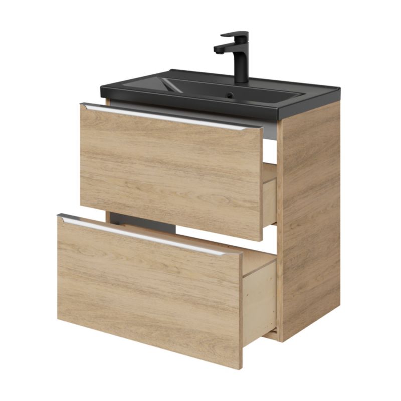 GoodHome Imandra Slim væghængt vaskeskab 60 cm i egetræ