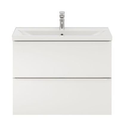 Hængende Underskab 80 cm Hvid Højglans 2 Skuffer