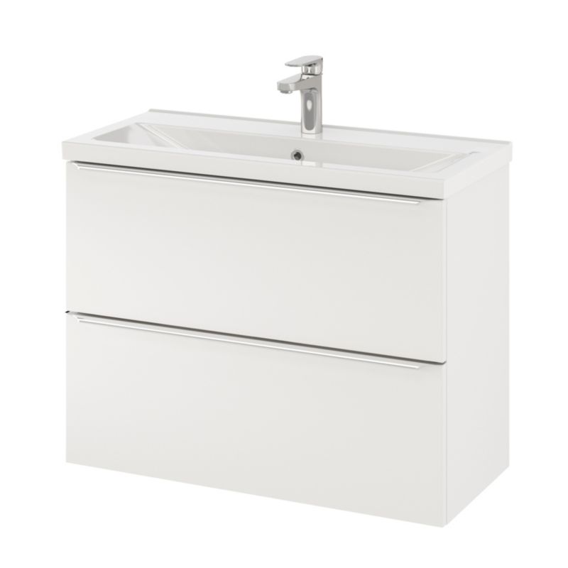 GoodHome Imandra Slim væghængt vaskeskab 80 cm hvid