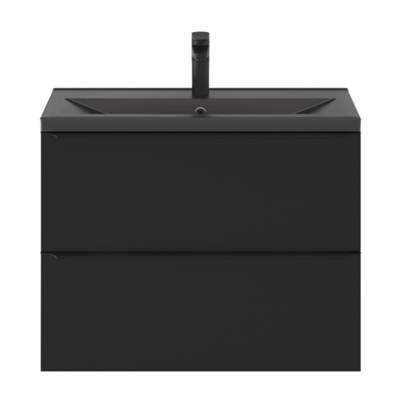 GoodHome Imandra Slim væghængt underskab til vask 80 cm mat sort