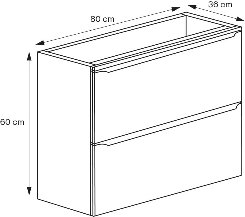 GoodHome Imandra Slim væghængt underskab til vask 80 cm eg