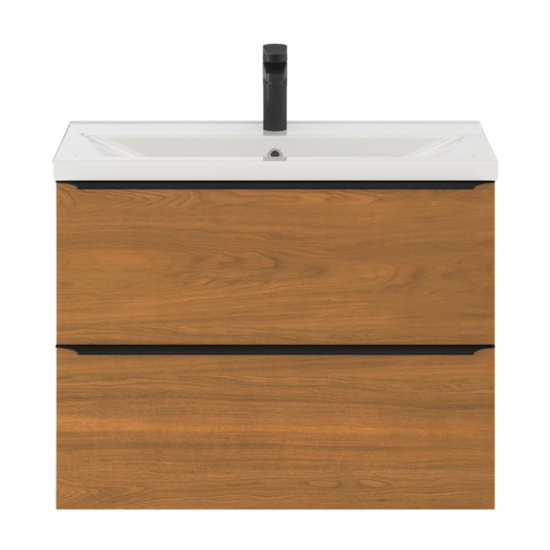 Goodhome Imandra Slim væghængt vaskeskab 80 cm valnød