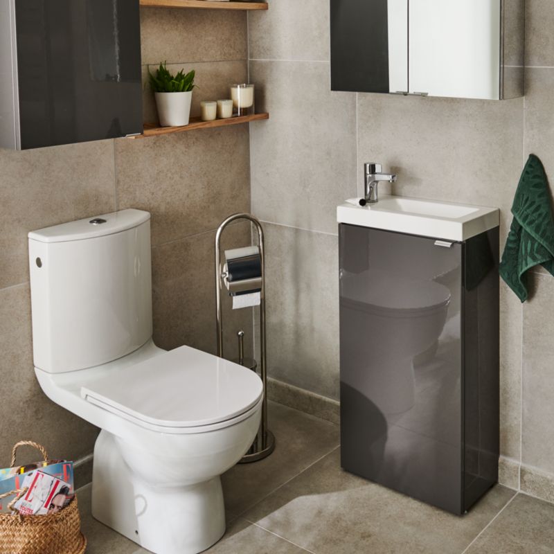 Fritstående vaskeskab GoodHome Imandra 44 cm i antracit