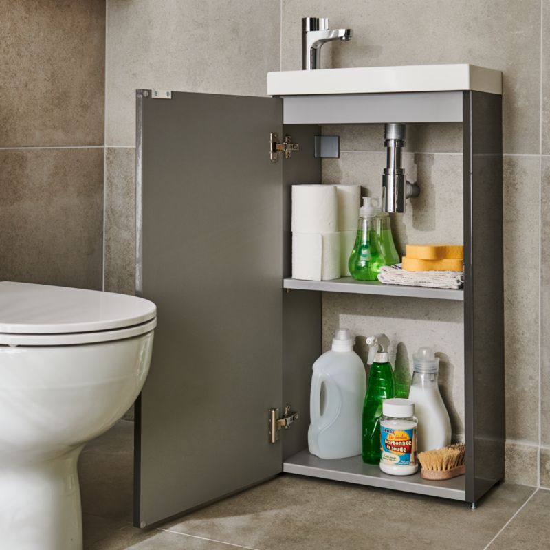 Fritstående vaskeskab GoodHome Imandra 44 cm i antracit