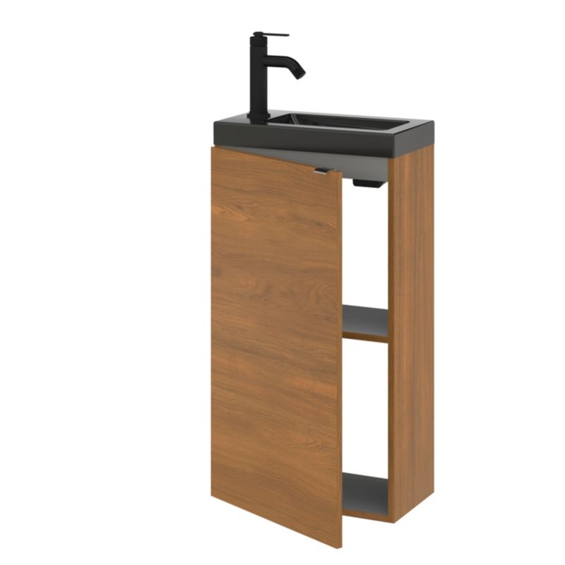 Fritstående vaskeskab Goodhome Imandra 44 cm valnød