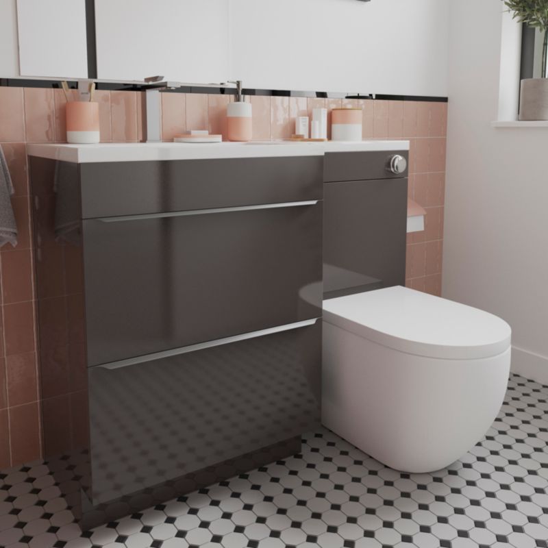 GoodHome Imandra fritstående vaskeskab 60 cm i antracit