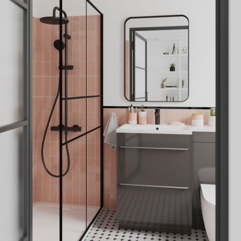 GoodHome Imandra fritstående vaskeskab 60 cm i antracit