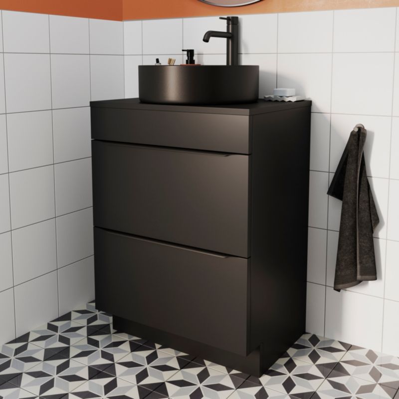 GoodHome Imandra fritstående vaskeskab 60 cm mat sort