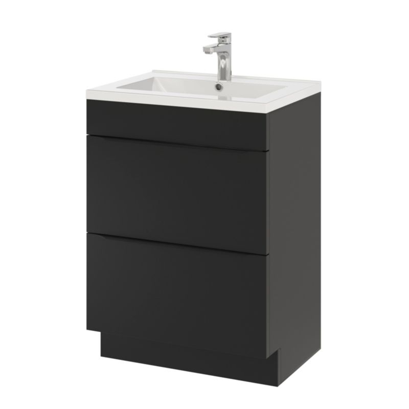 GoodHome Imandra fritstående vaskeskab 60 cm mat sort
