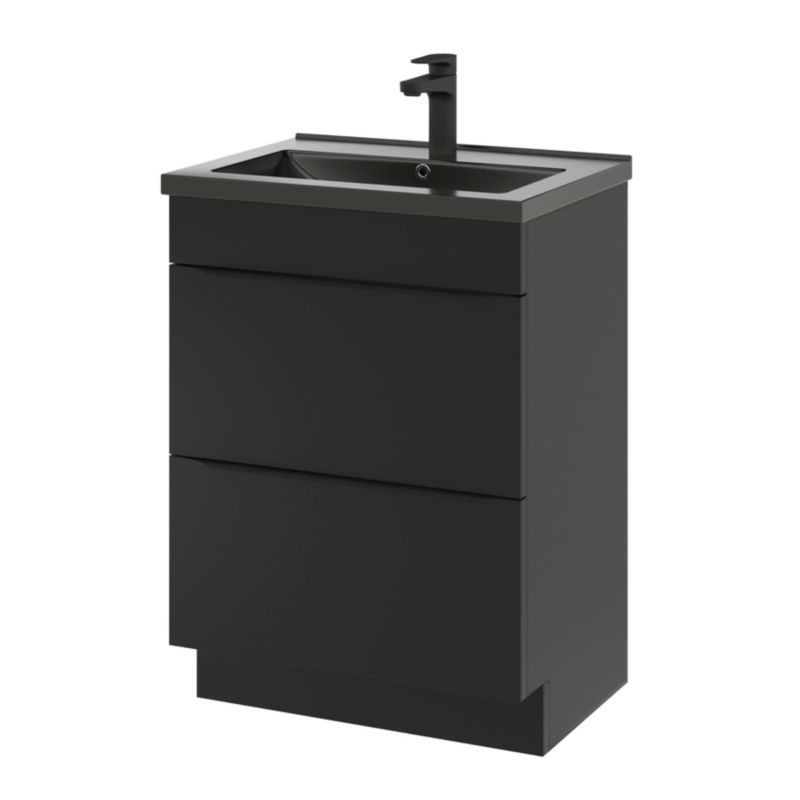 GoodHome Imandra fritstående vaskeskab 60 cm mat sort