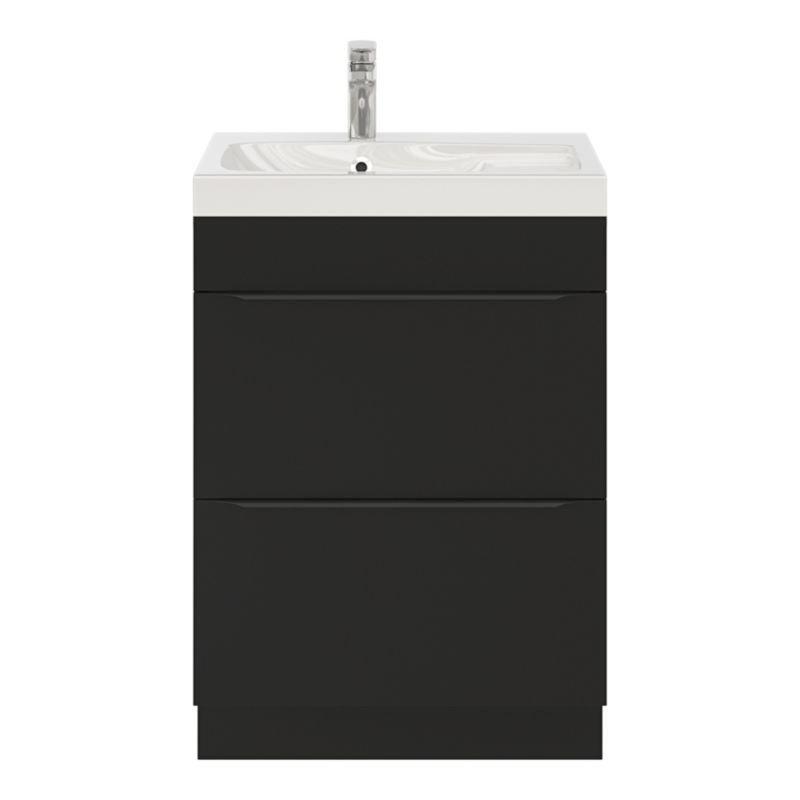 GoodHome Imandra fritstående vaskeskab 60 cm mat sort