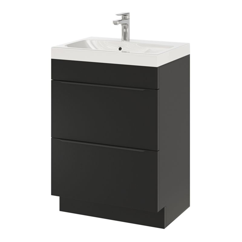 GoodHome Imandra fritstående vaskeskab 60 cm mat sort