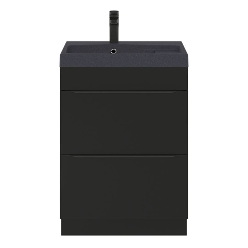 GoodHome Imandra fritstående vaskeskab 60 cm mat sort