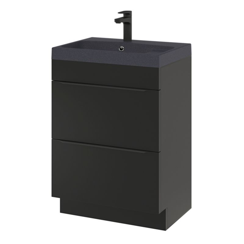GoodHome Imandra fritstående vaskeskab 60 cm mat sort