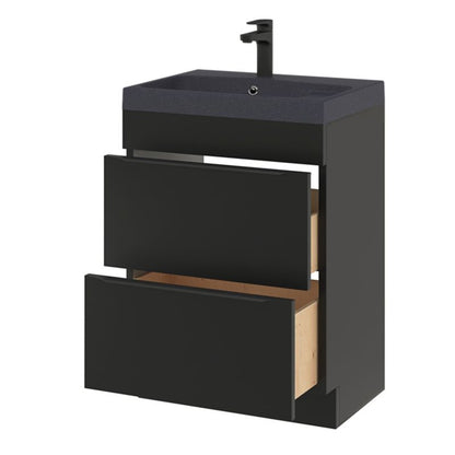GoodHome Imandra fritstående vaskeskab 60 cm mat sort
