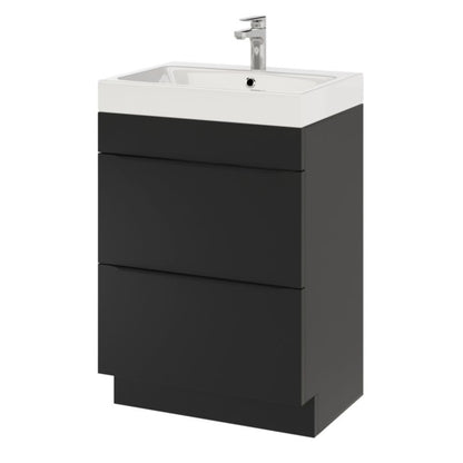 GoodHome Imandra fritstående vaskeskab 60 cm mat sort