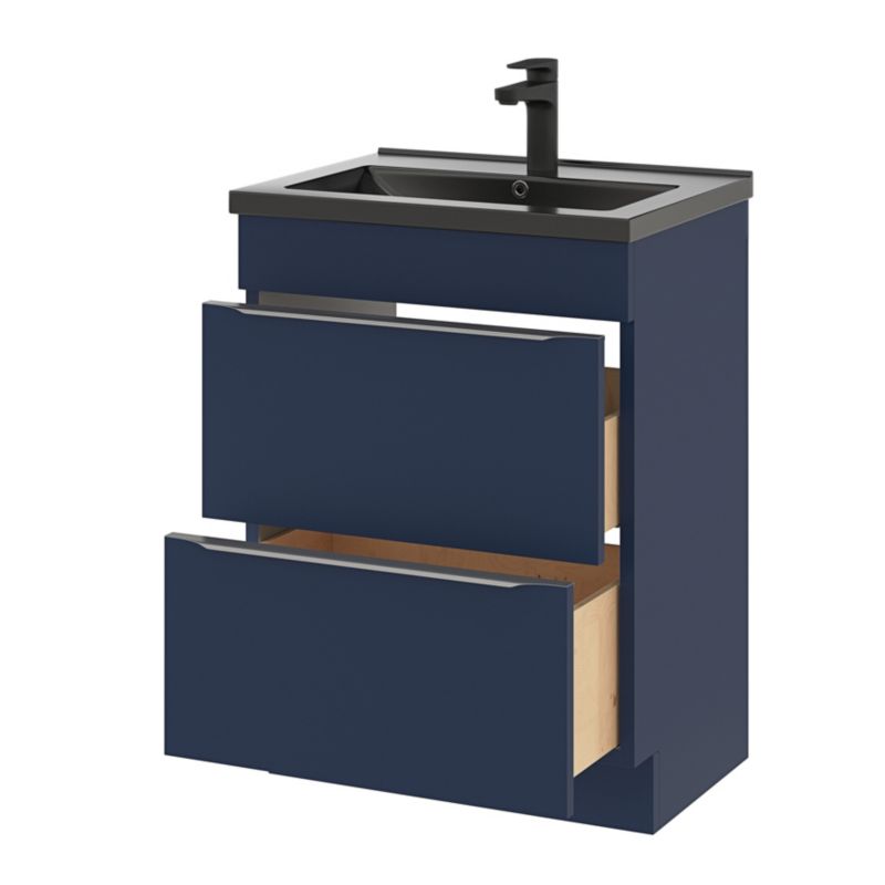 GoodHome Imandra fritstående vaskeskab 60 cm mat‑mørkeblå