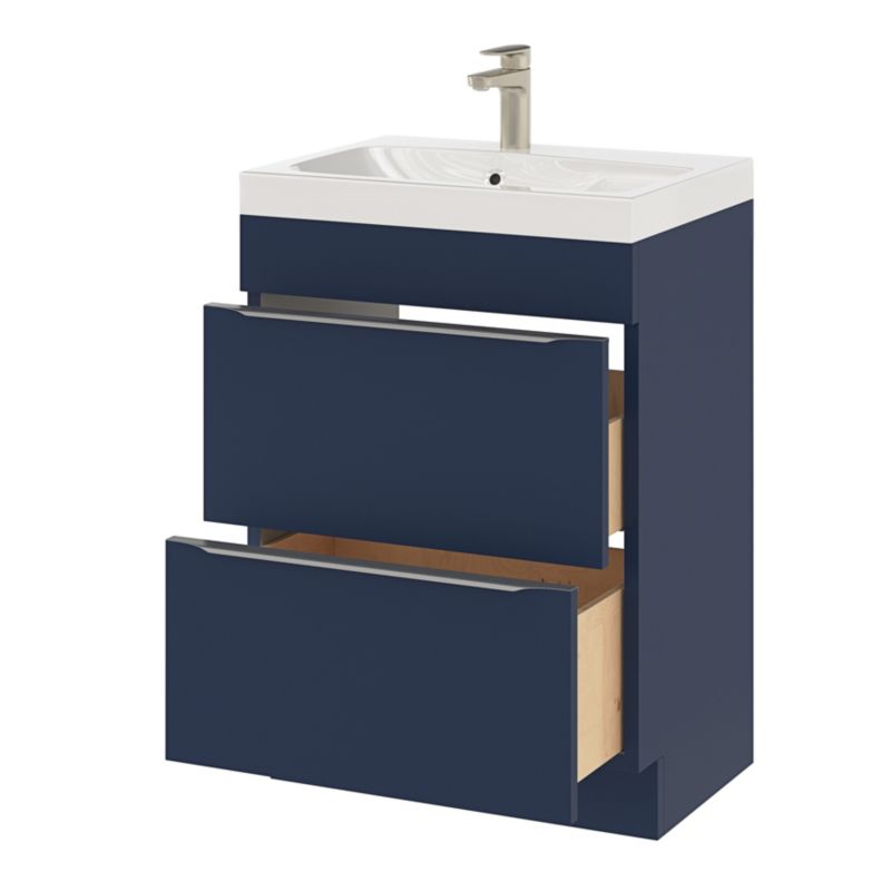 GoodHome Imandra fritstående vaskeskab 60 cm mat‑mørkeblå