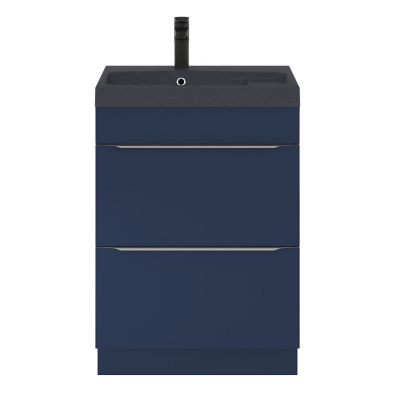 GoodHome Imandra fritstående vaskeskab 60 cm mat‑mørkeblå