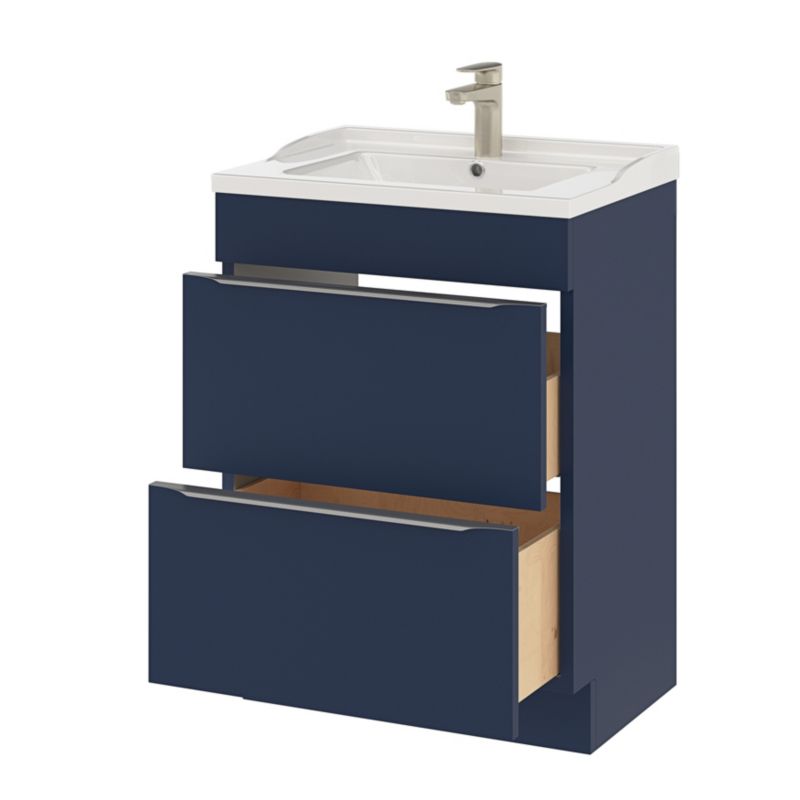 GoodHome Imandra fritstående vaskeskab 60 cm mat‑mørkeblå