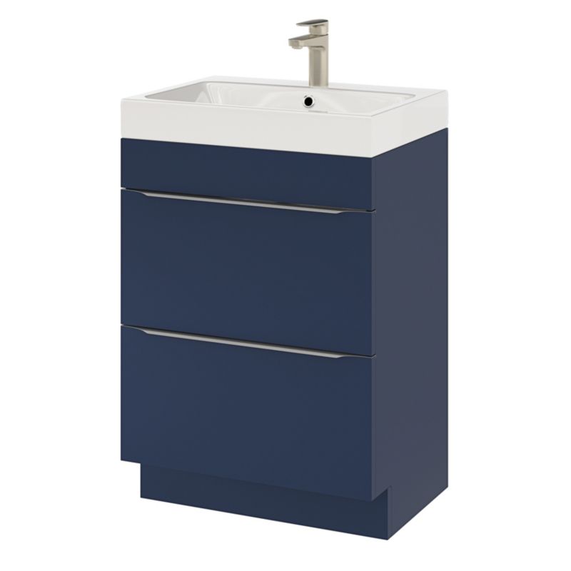 GoodHome Imandra fritstående vaskeskab 60 cm mat‑mørkeblå