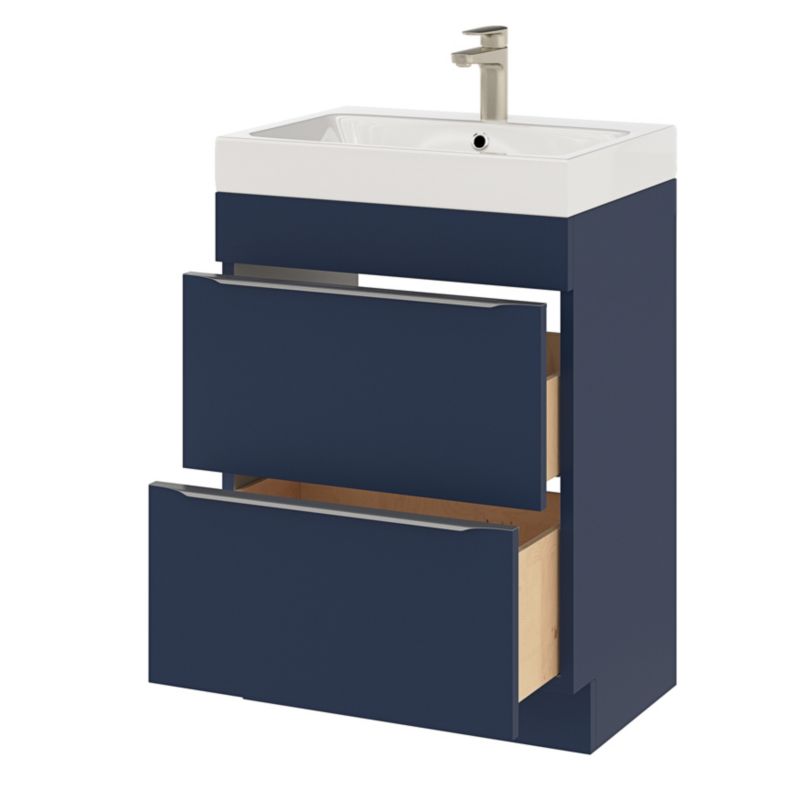 GoodHome Imandra fritstående vaskeskab 60 cm mat‑mørkeblå