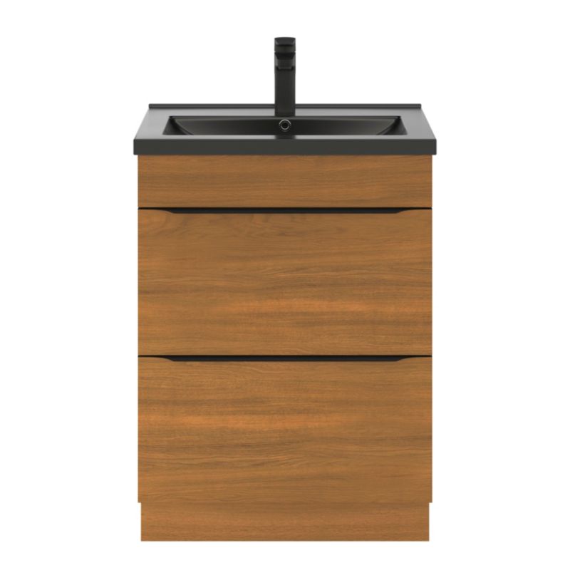 Stående vaskeskab Goodhome Imandra 60 cm valnød