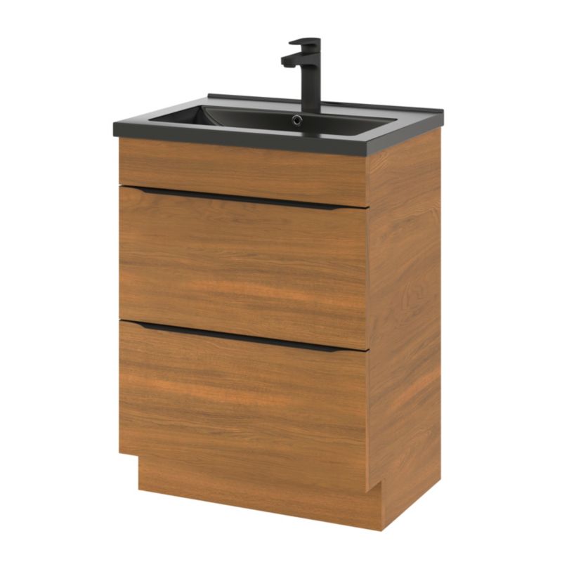 Stående vaskeskab Goodhome Imandra 60 cm valnød