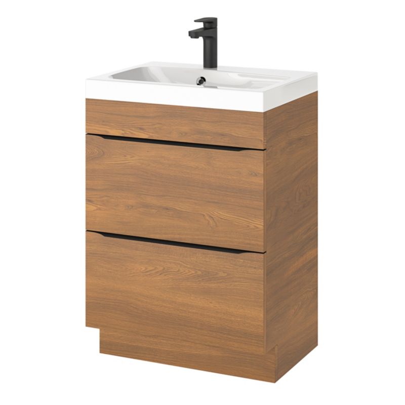 Stående vaskeskab Goodhome Imandra 60 cm valnød