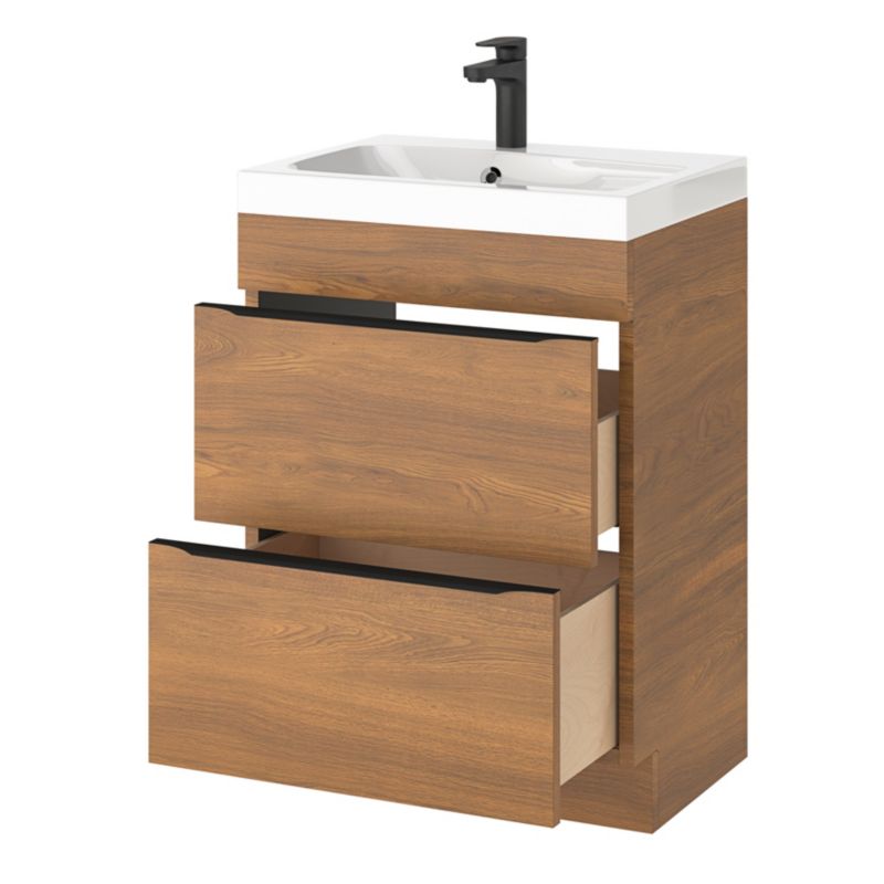 Stående vaskeskab Goodhome Imandra 60 cm valnød