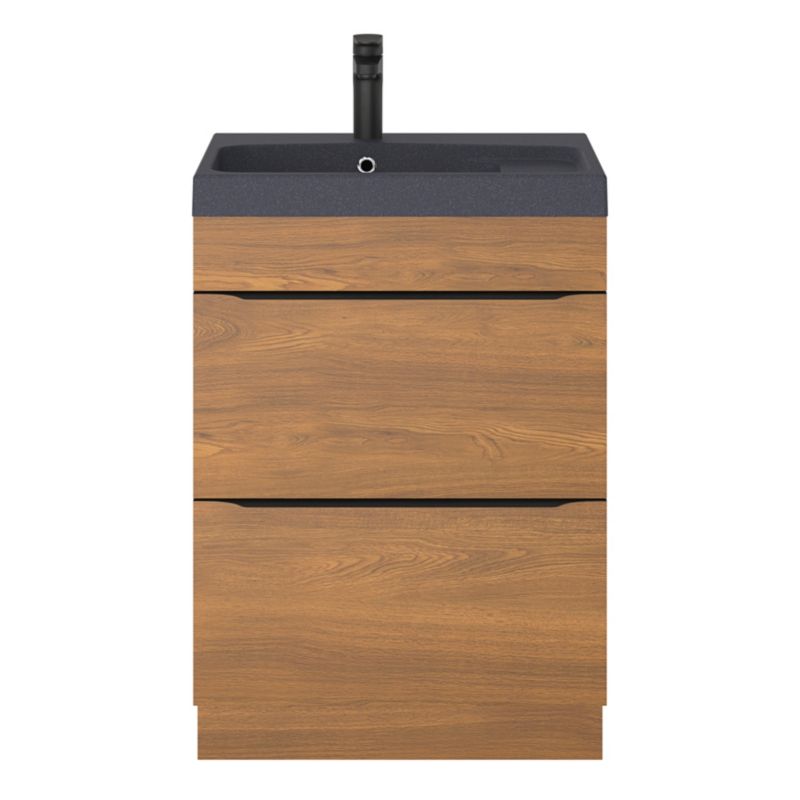 Stående vaskeskab Goodhome Imandra 60 cm valnød