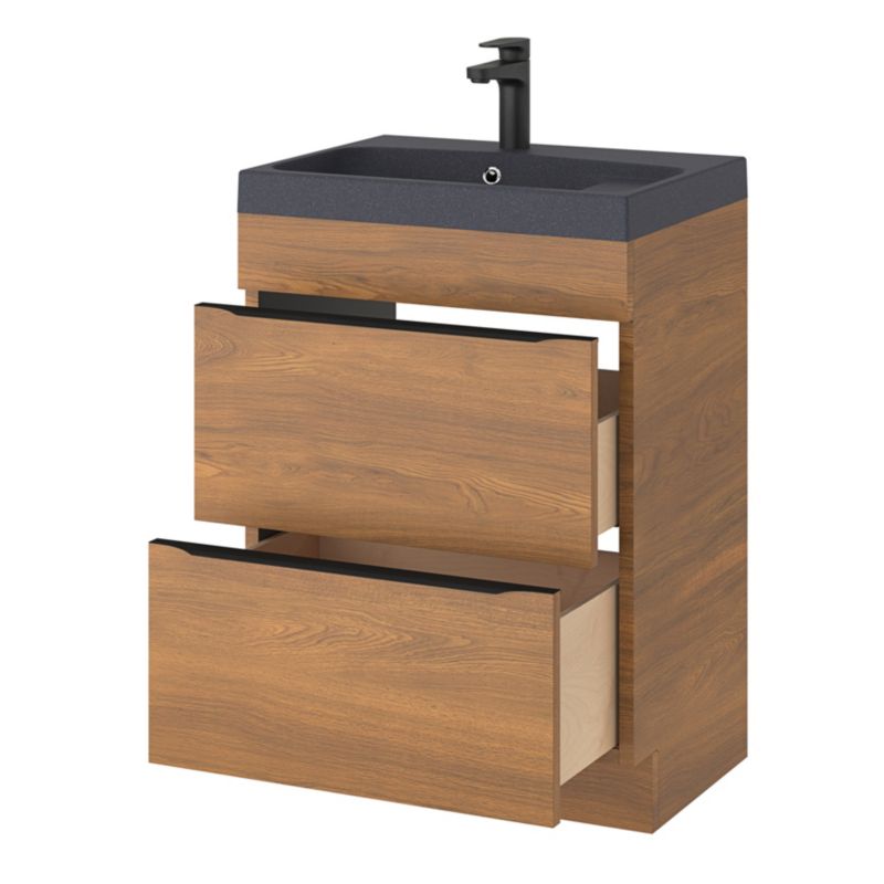 Stående vaskeskab Goodhome Imandra 60 cm valnød