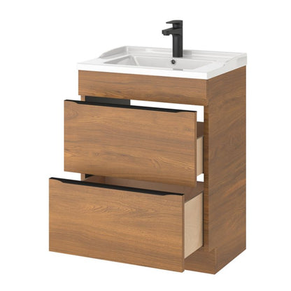 Stående vaskeskab Goodhome Imandra 60 cm valnød