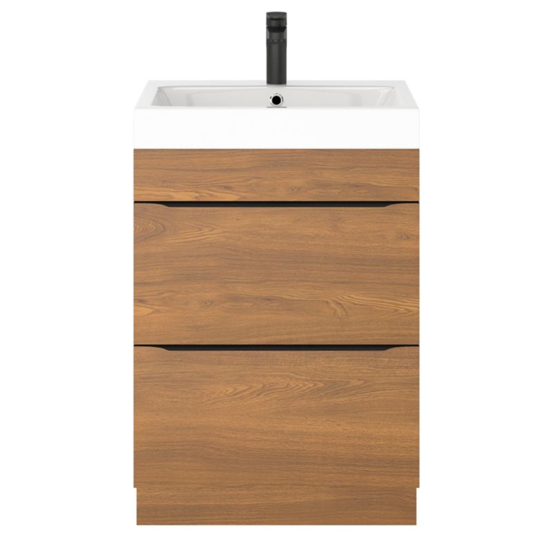 Stående vaskeskab Goodhome Imandra 60 cm valnød