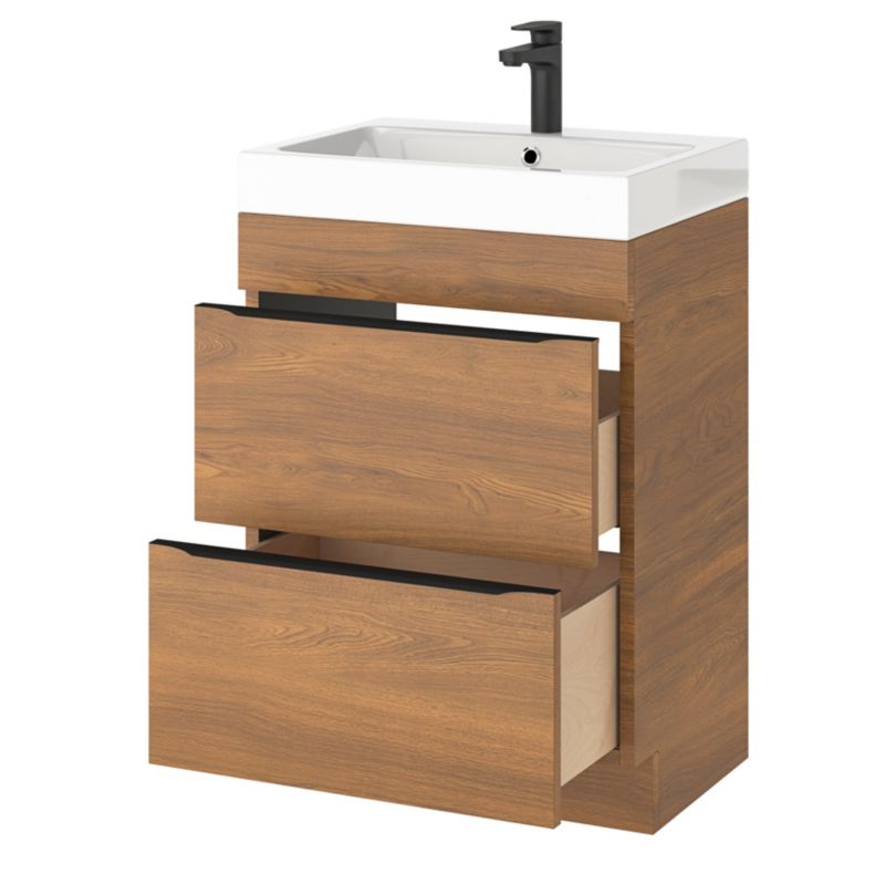 Stående vaskeskab Goodhome Imandra 60 cm valnød