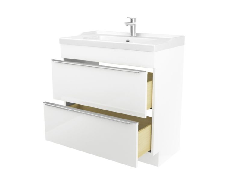 GoodHome Imandra fritstående vaskeskab 80 cm hvid